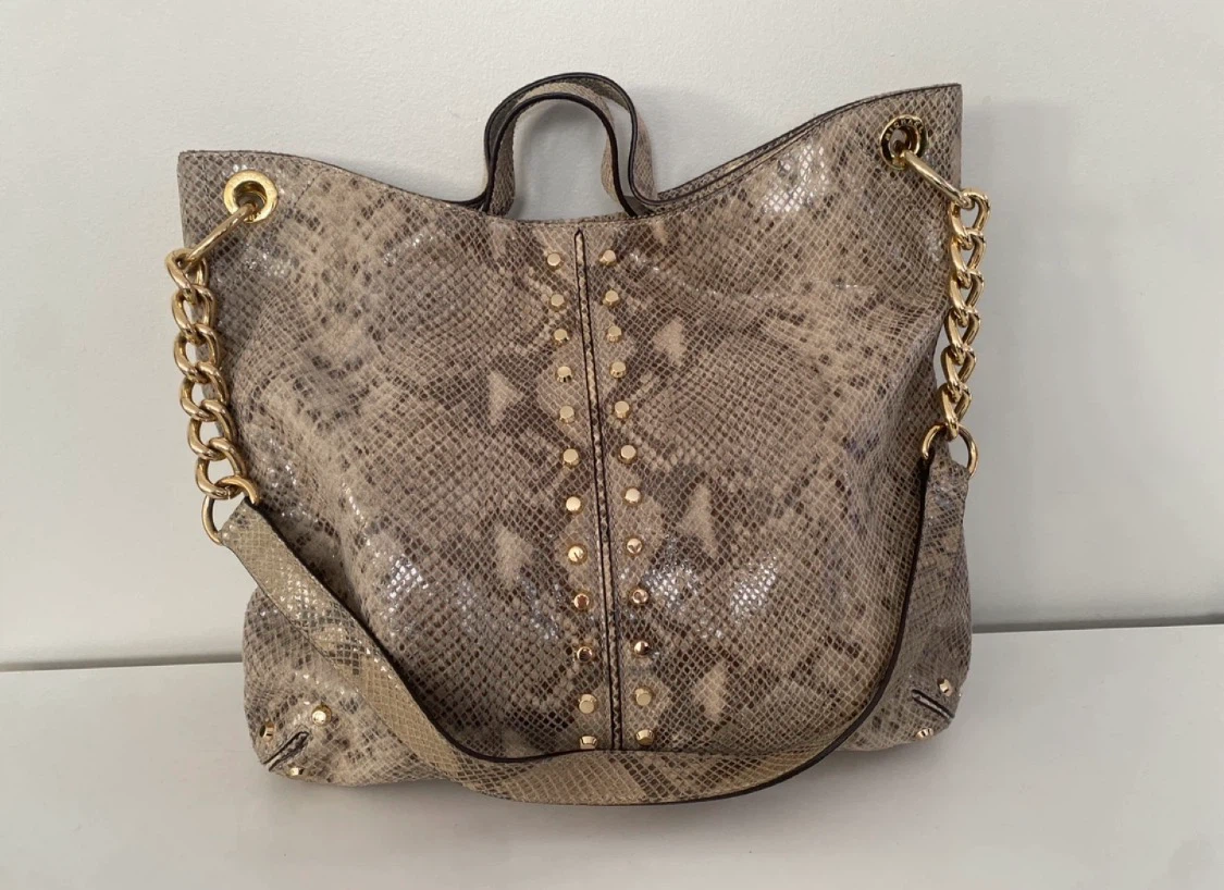 Michael Kors Snakeskin Studded Tote Bag