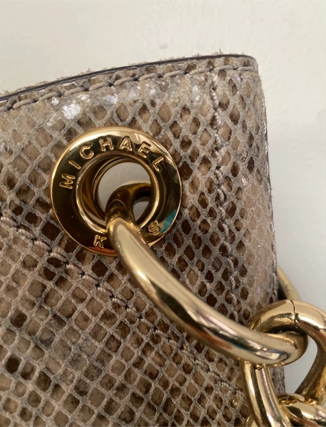 Michael Kors Snakeskin Studded Tote Bag - photo 2
