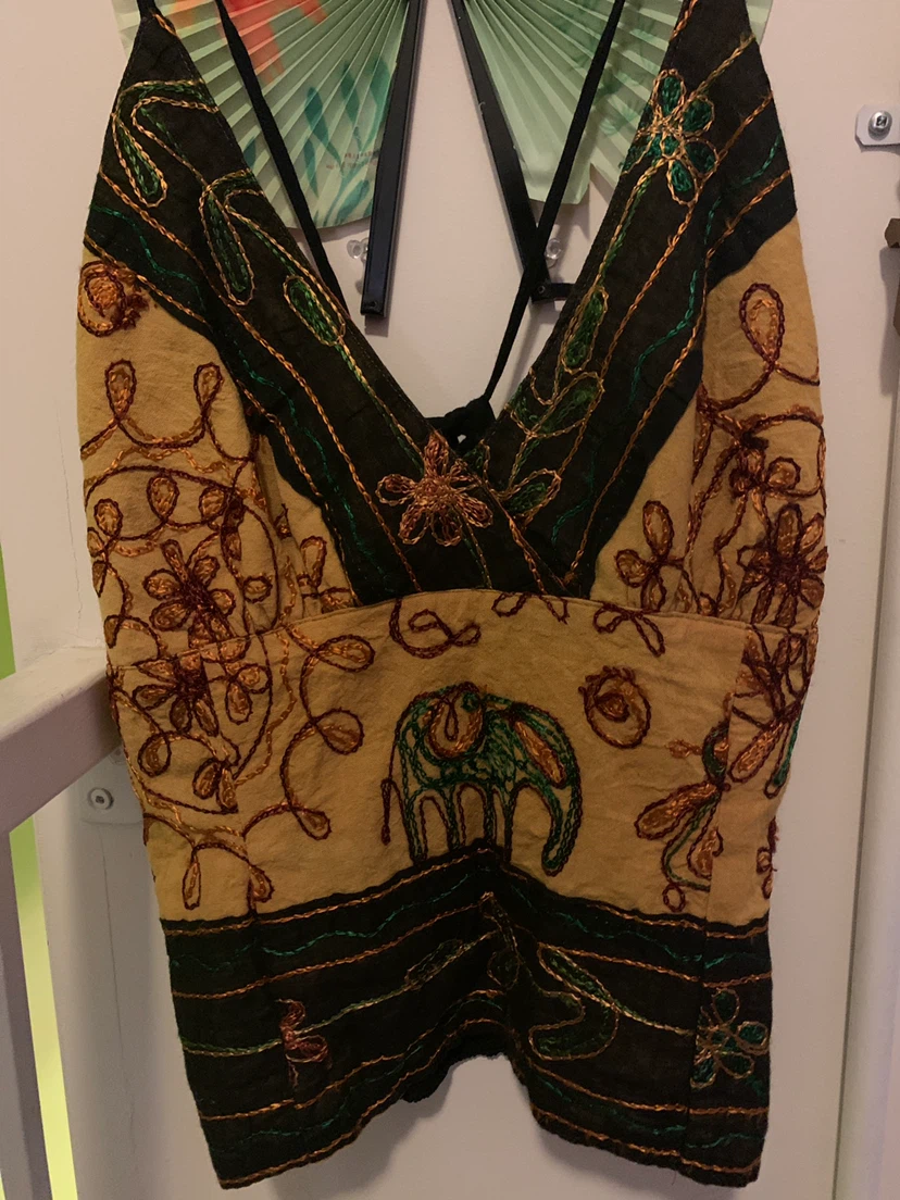Earthy Boho Strap top possibly vintage - photo 2