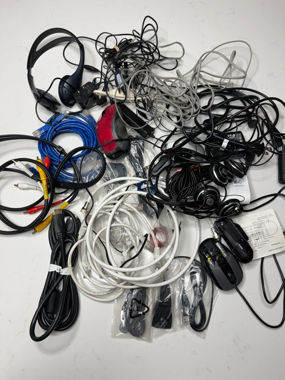 Assorted Tech Cables and Computer Accessories