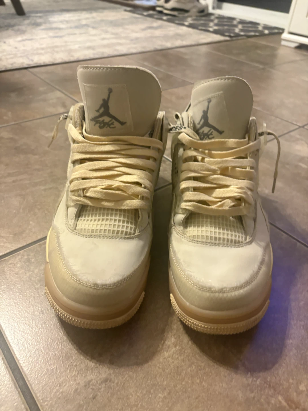 Nike Air Jordan 4 Off-White Sail, US 12.5 - photo 2