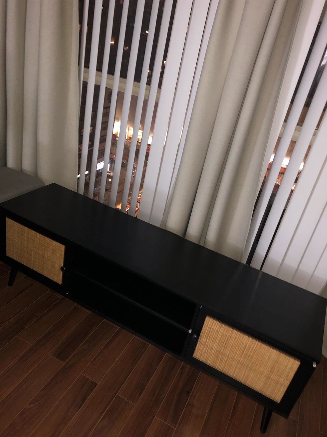 Media Console table with Cane Doors