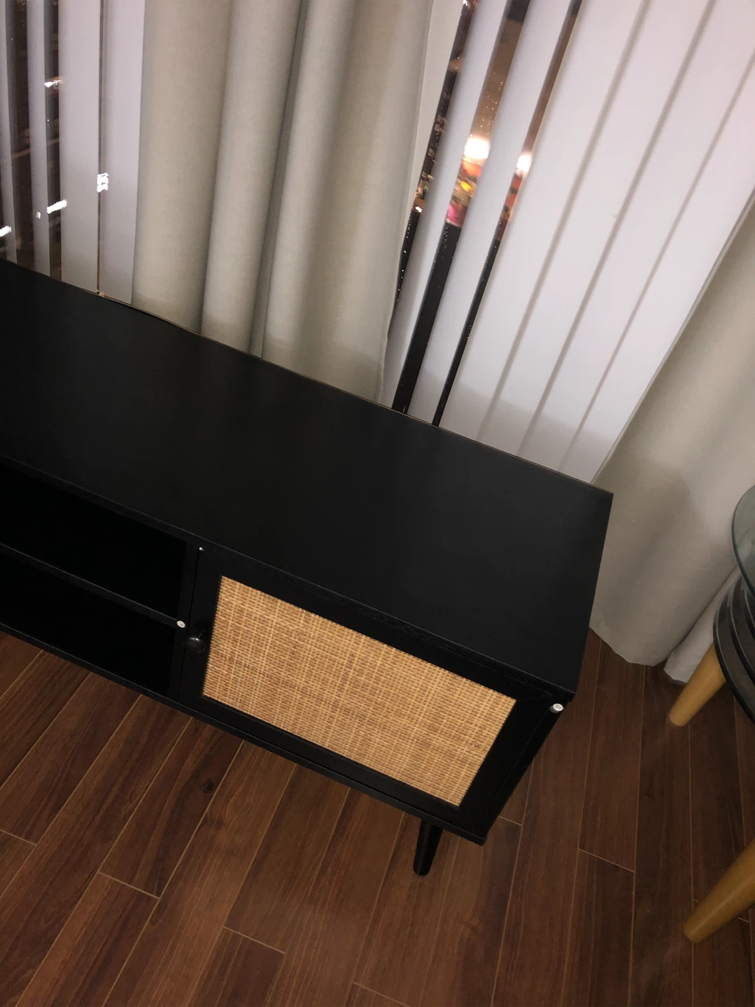 Media Console table with Cane Doors - photo 2