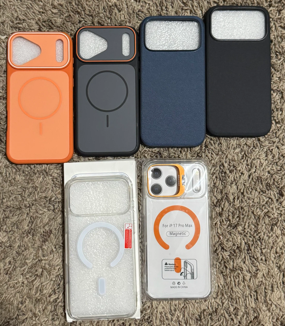 iPhone 17 PRO MAX Case, back cover, clear, black, blue, orange