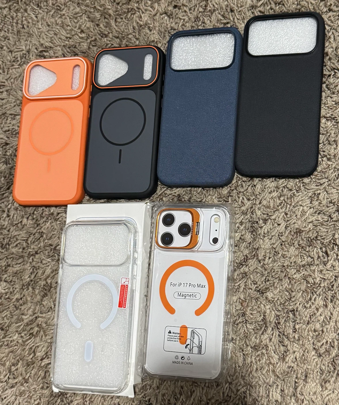 iPhone 17 PRO MAX Case, back cover, clear, black, blue, orange - photo 2