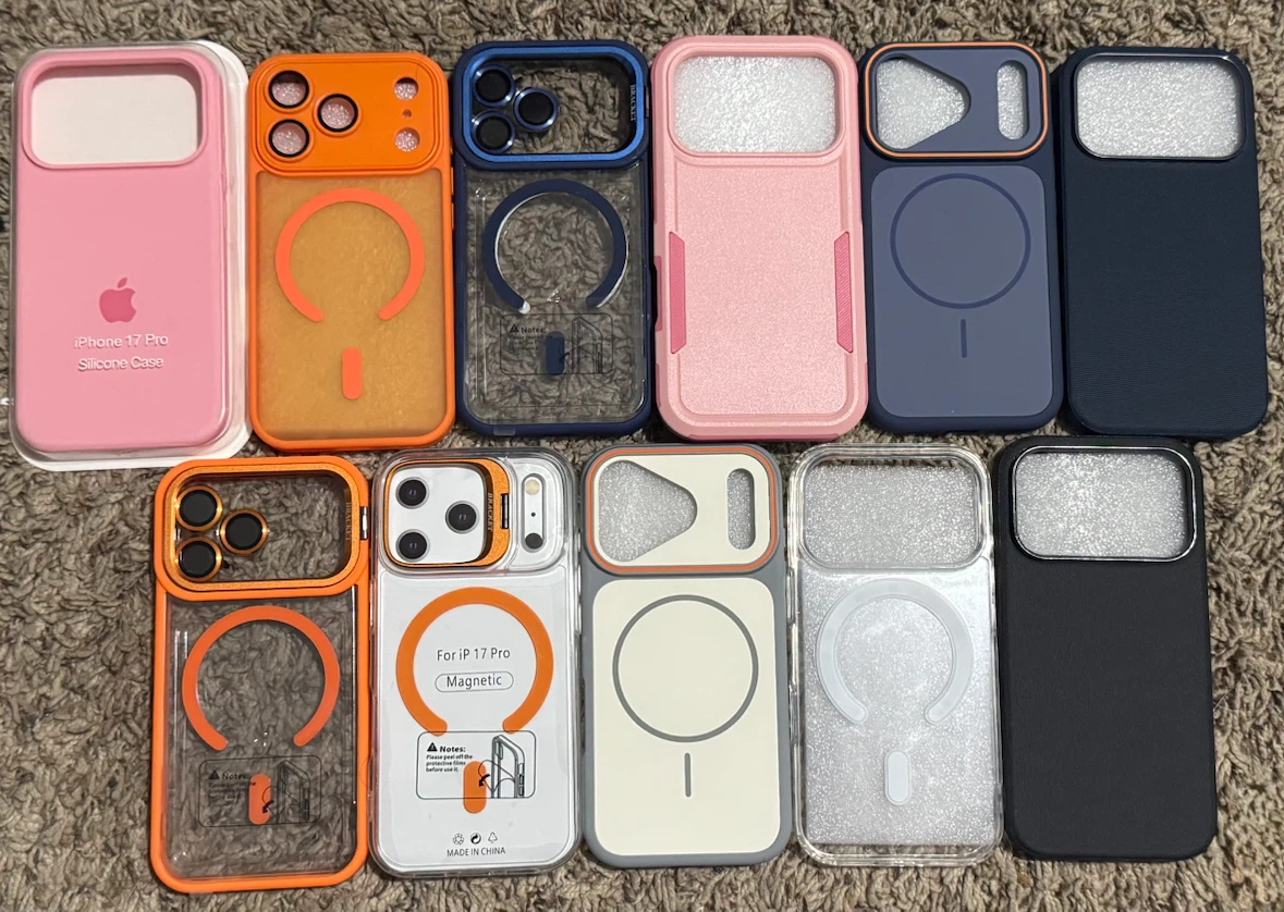*NEW* iPhone 17 PRO Case, back cover, clear, black, blue, orange