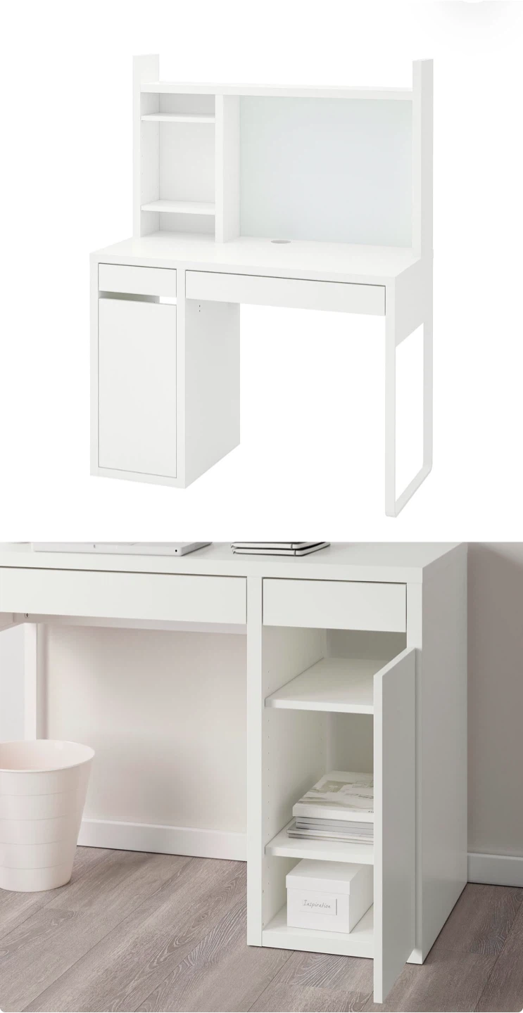 White IKEA Desk with Hutch