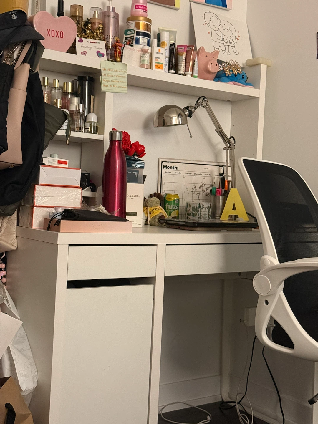 White IKEA Desk with Hutch - photo 2
