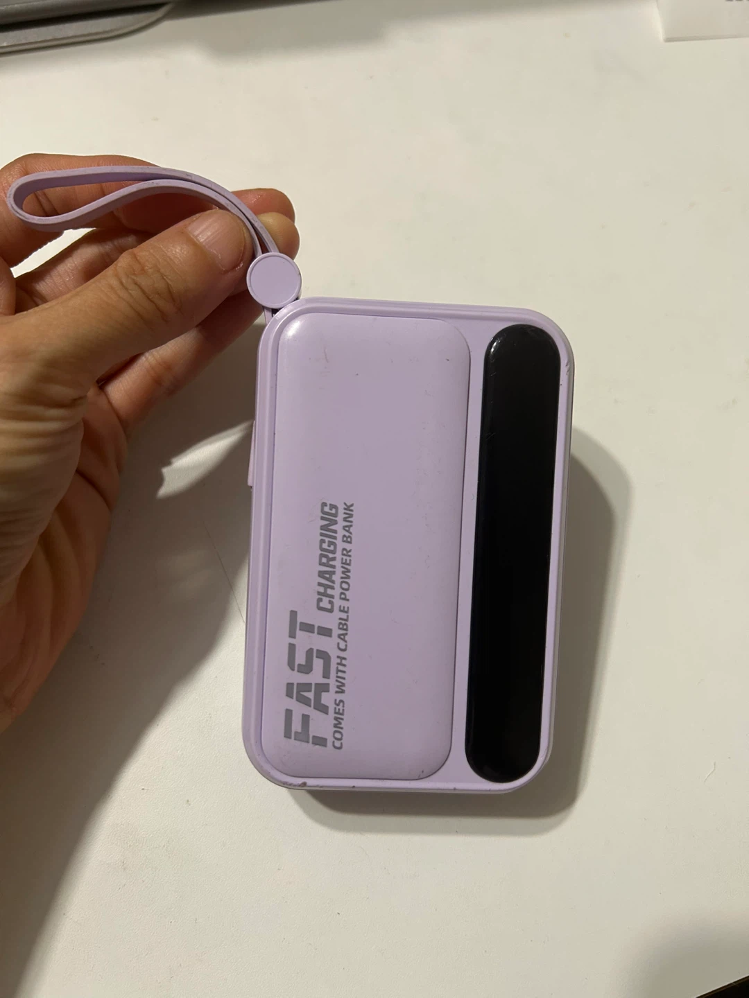 Purple Power Bank 5000mAh with Cables