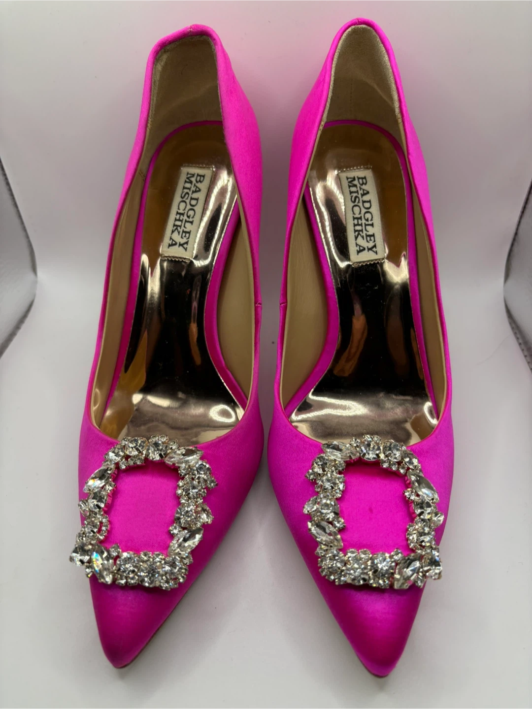 7 - Badgley Mischka Hot Pink Crystal Pumps