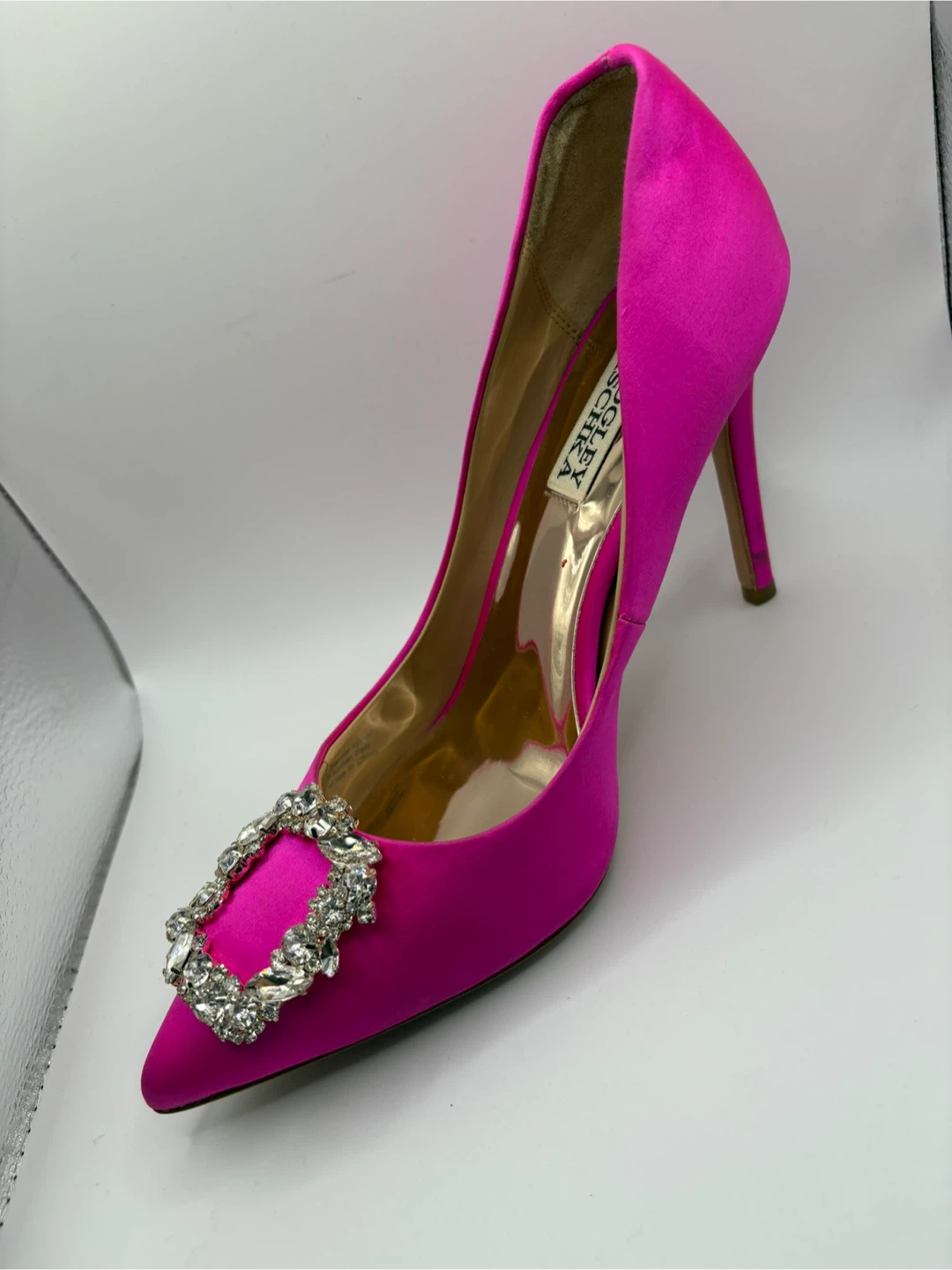 7 - Badgley Mischka Hot Pink Crystal Pumps - photo 3