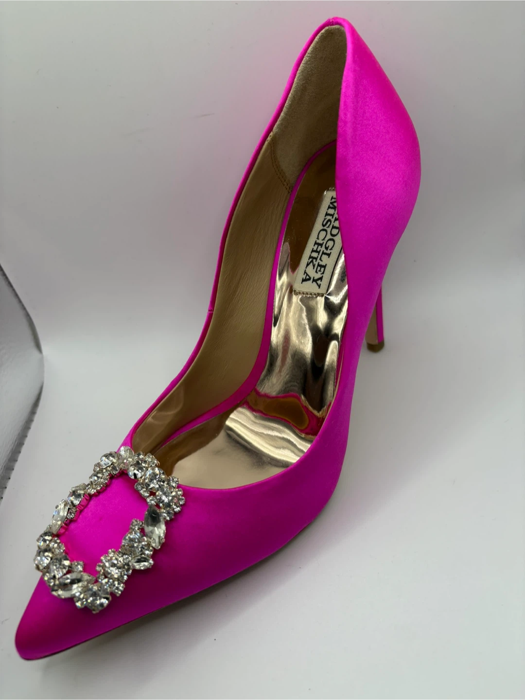 7 - Badgley Mischka Hot Pink Crystal Pumps - photo 4