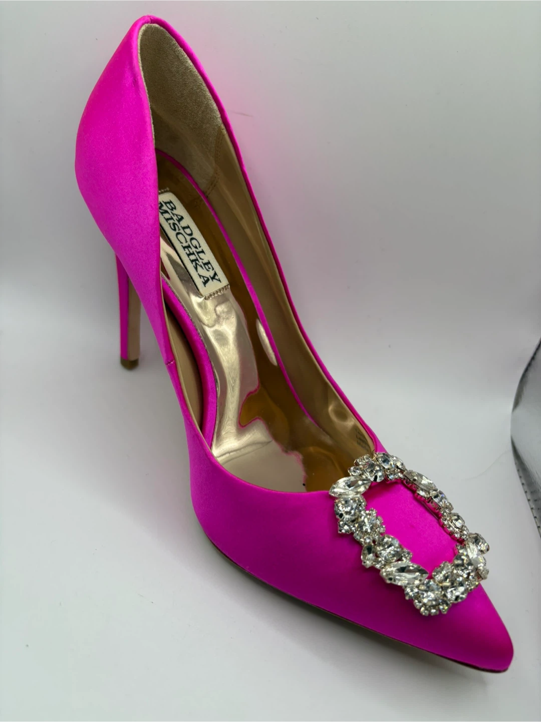 7 - Badgley Mischka Hot Pink Crystal Pumps - photo 5