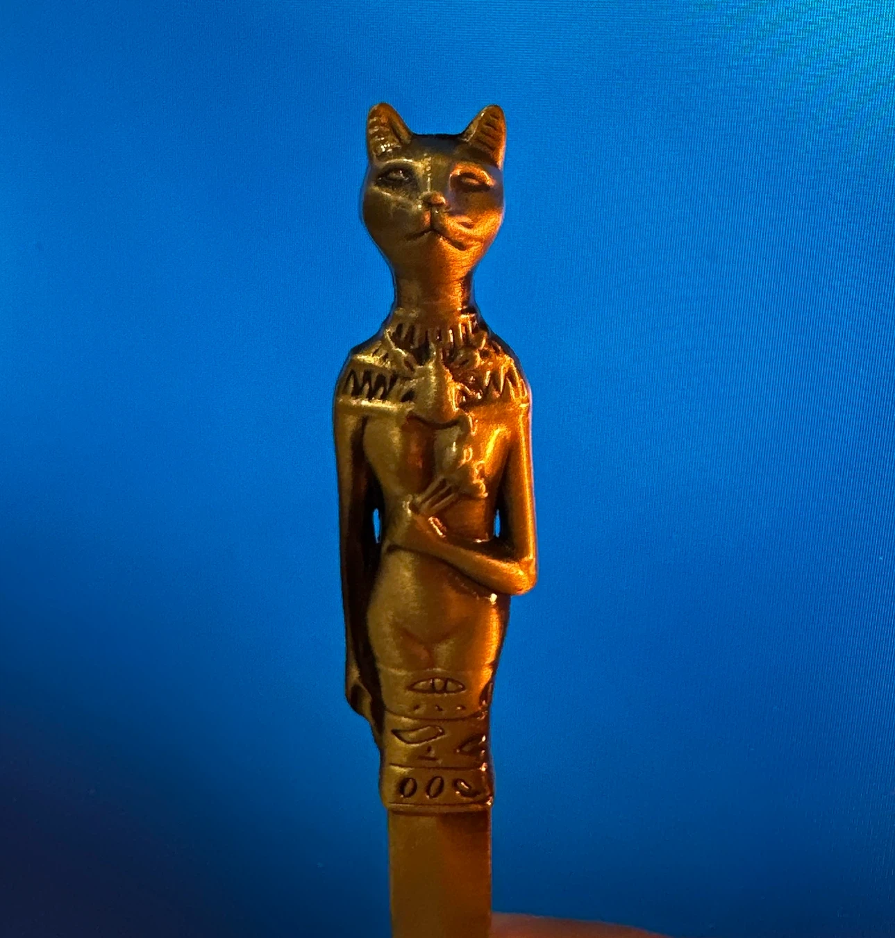 Brass Bastet Cat Figurine Letter Opener - photo 2