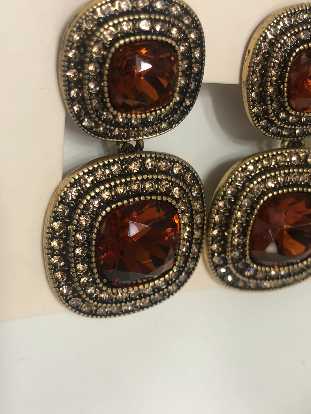 NEW Pretty Persuasions Amber Crystal Earrings - photo 4