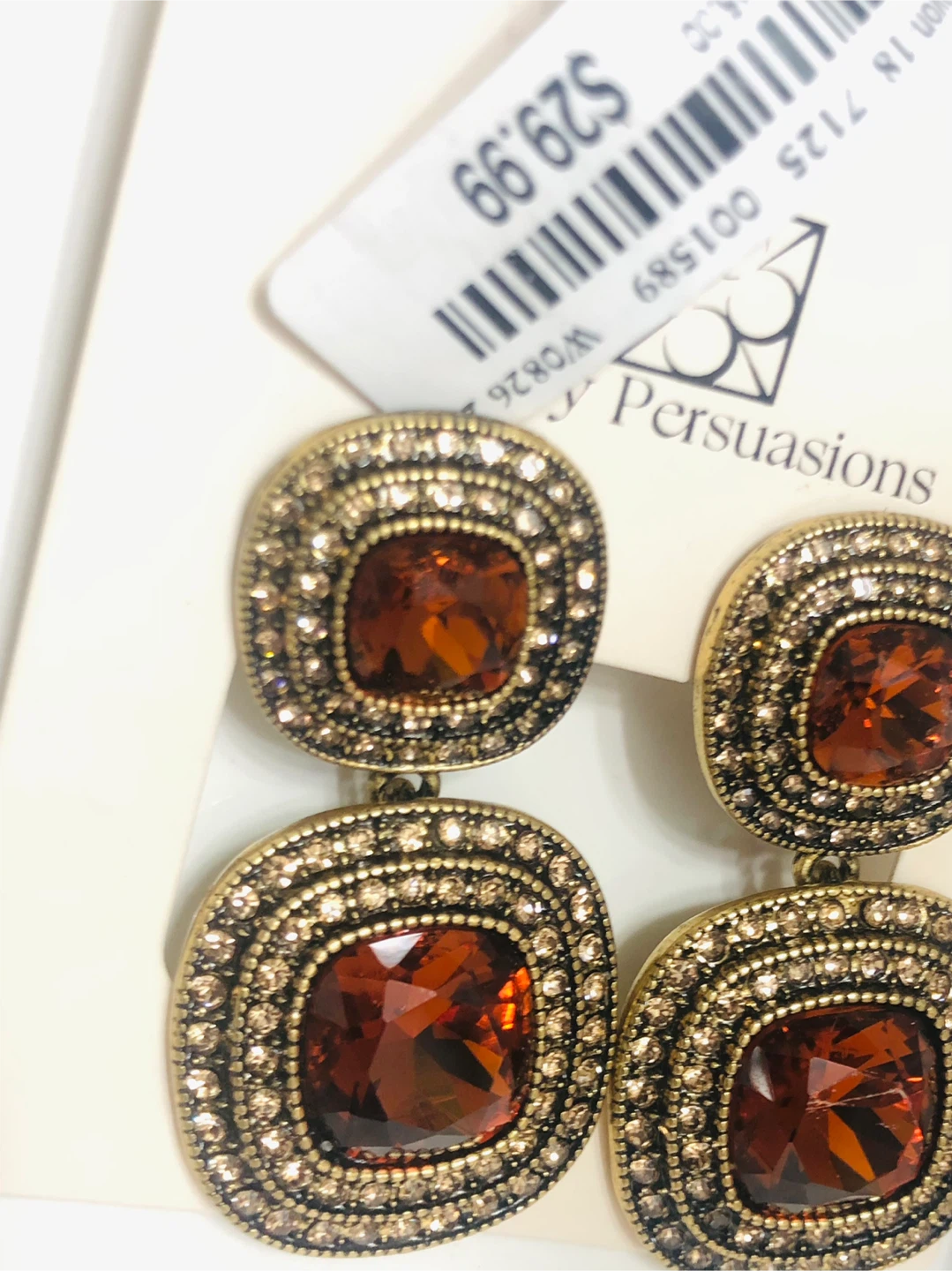 NEW Pretty Persuasions Amber Crystal Earrings - photo 2