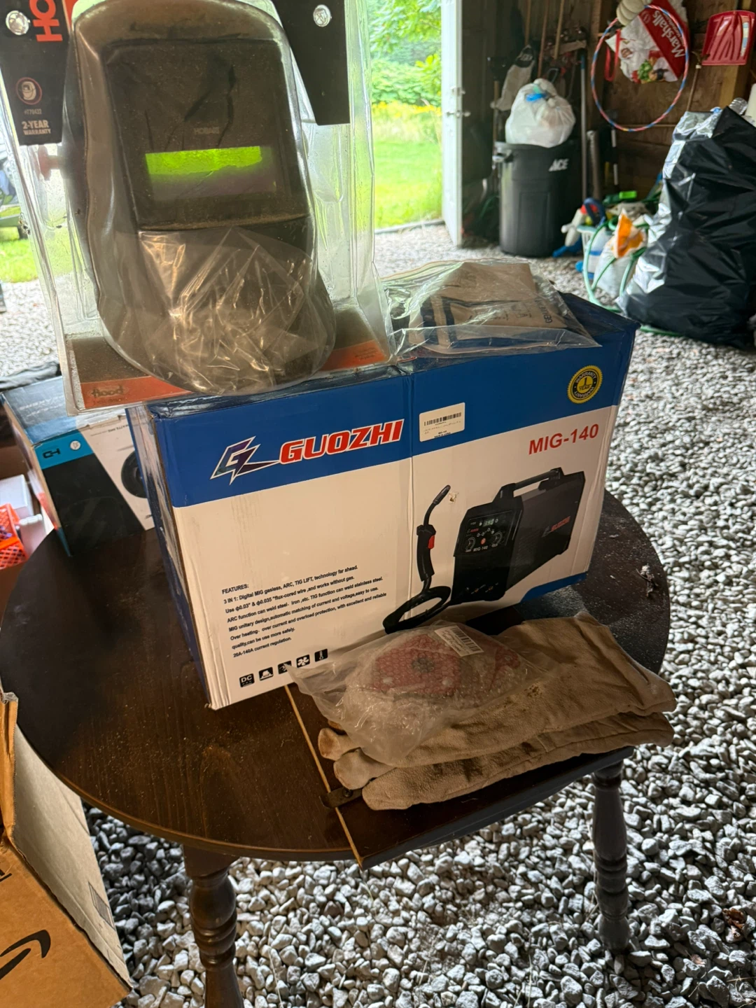 GUOZHI MIG-140 3-in-1 Welder with Hobart Welding Helmet