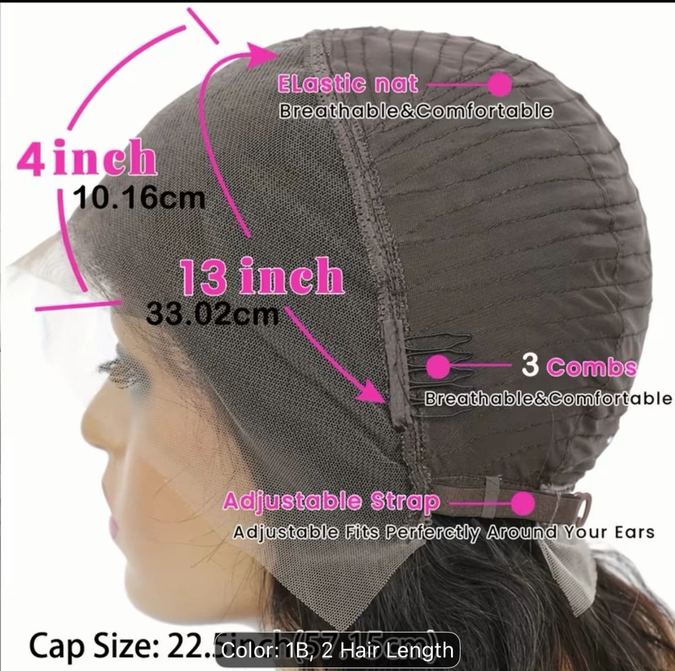 Straight Human Hair Lace Front Wig 1B - photo 3