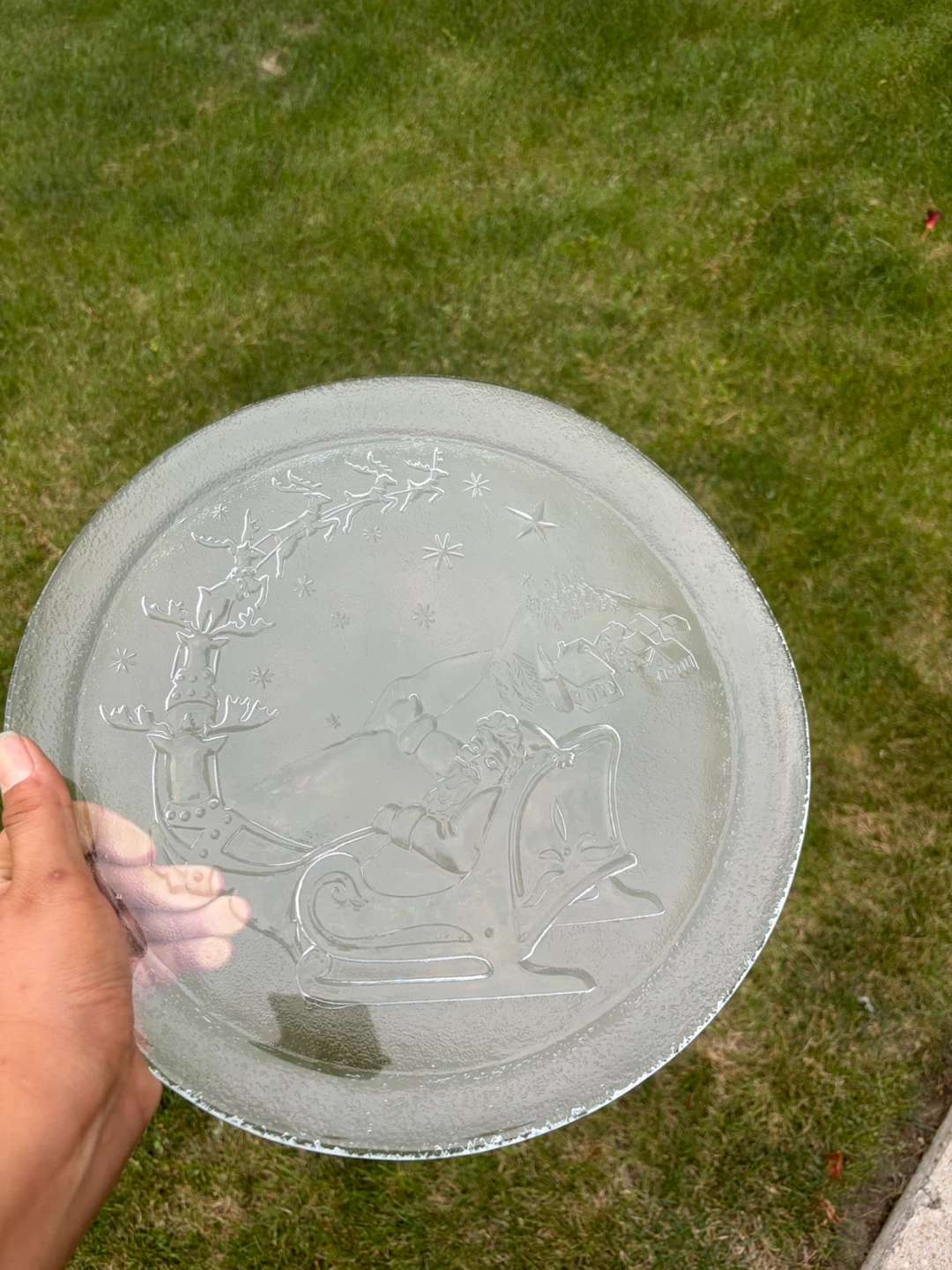Glass Santa Sleigh Serving Platter - photo 2
