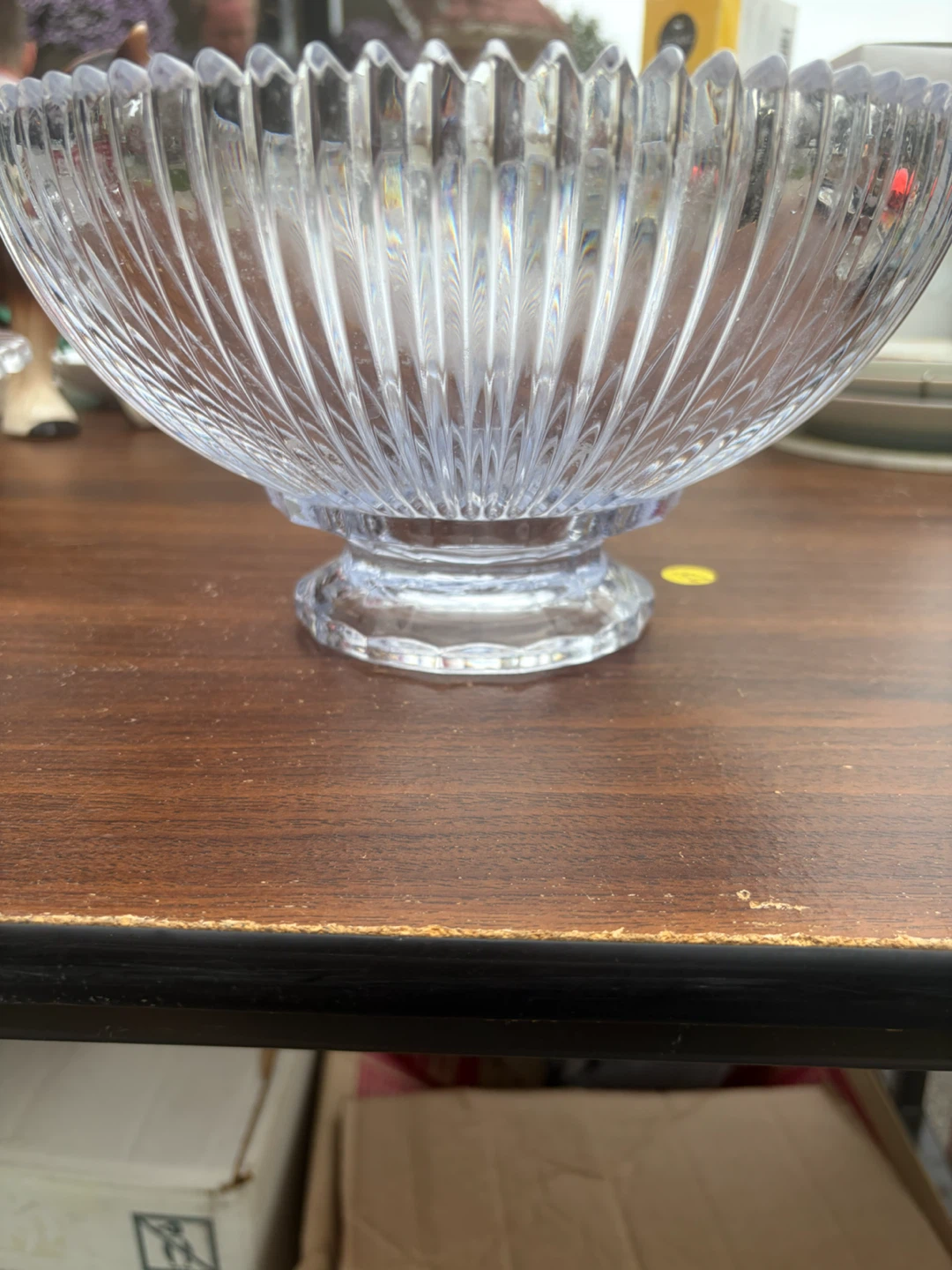 Clear Glass Pedestal Fruit Bowl