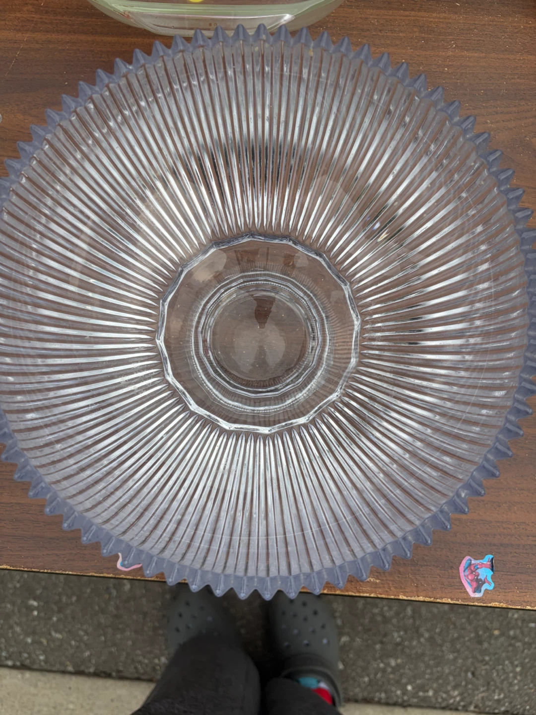 Clear Glass Pedestal Fruit Bowl - photo 2