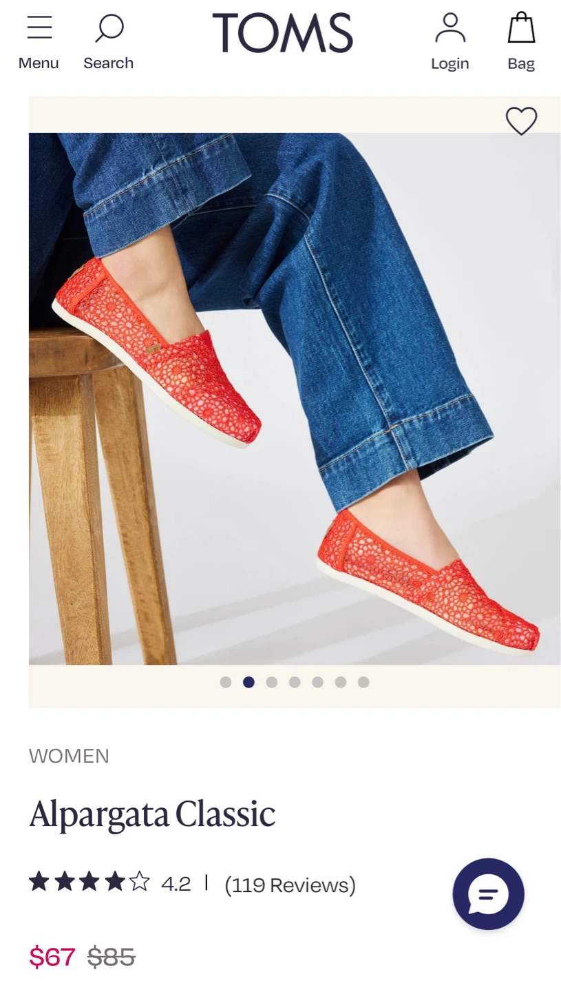 7.5 - NEW in box! TOMS Red Lace Alpargata Classic - photo 2