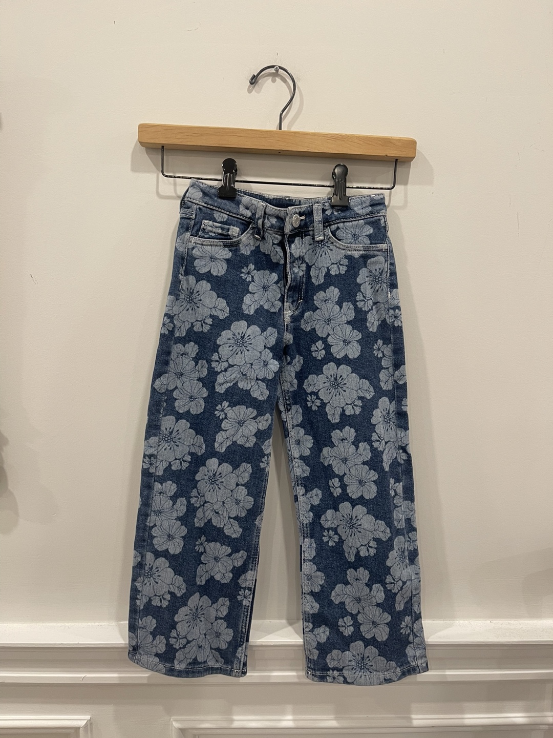 H&M Floral Print Denim Jeans
