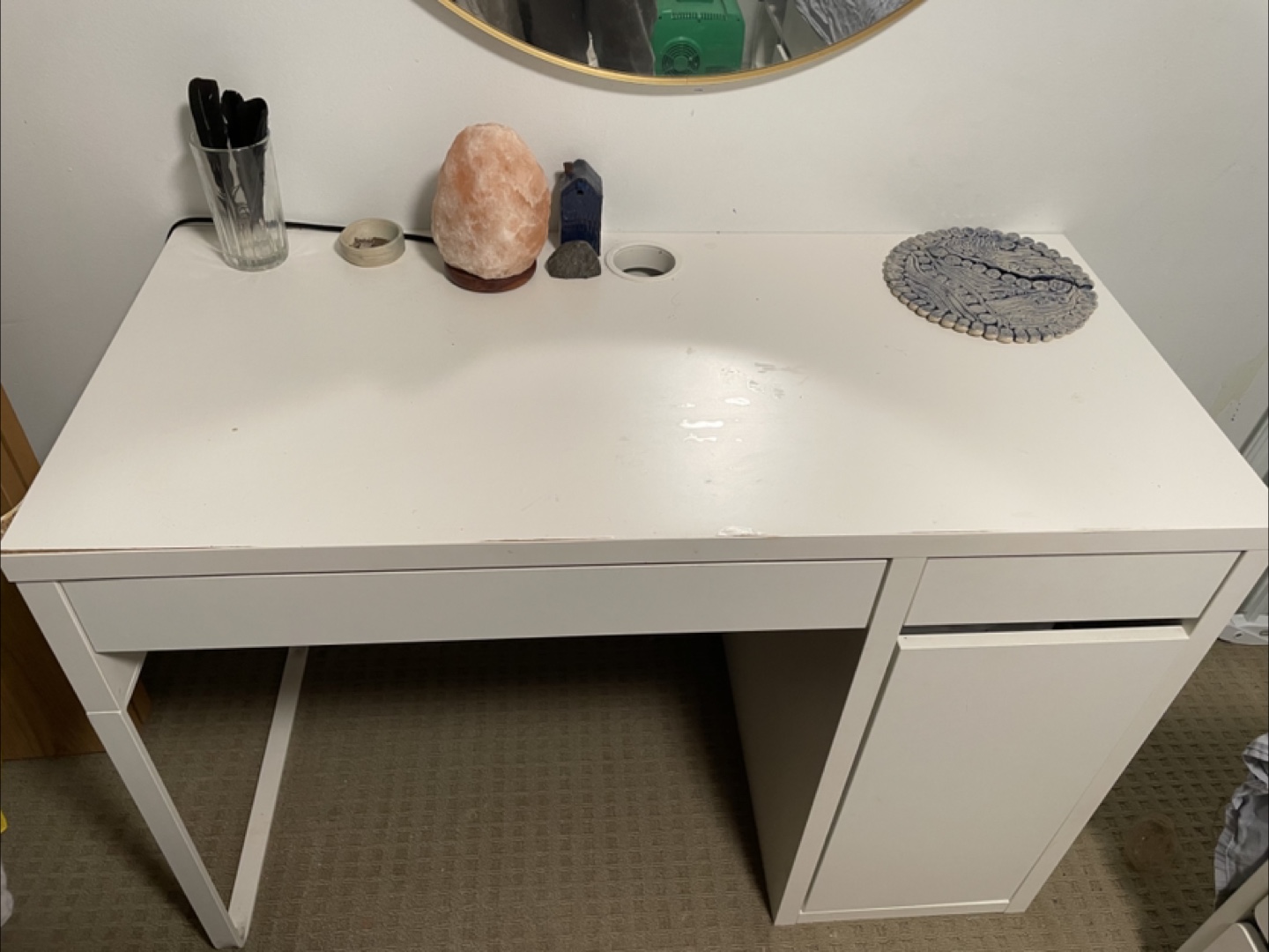 White IKEA MICKE Desk