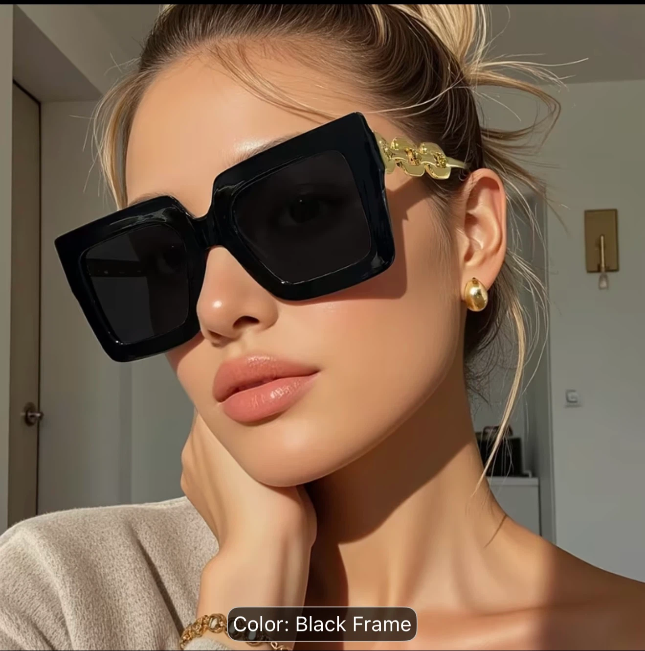 Stylish Black Square Sunglasses