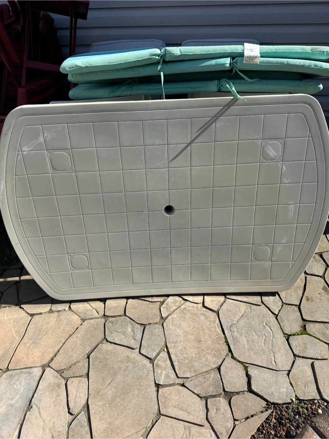 Plastic Patio Table and Chairs Set - photo 2