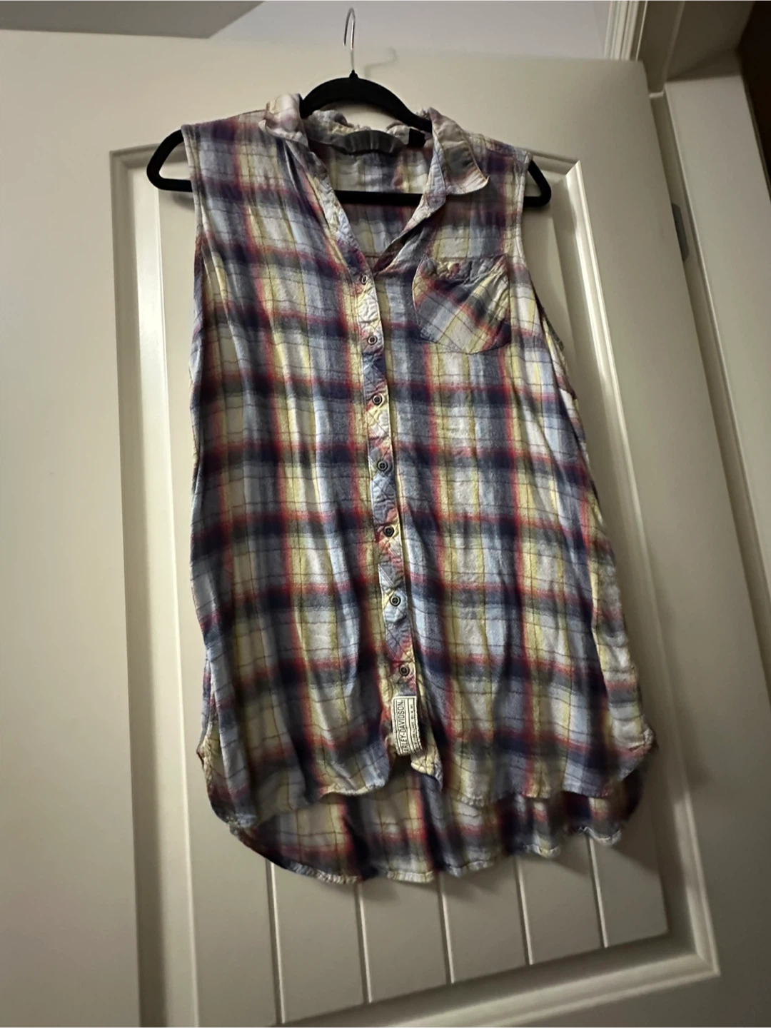 Harley-Davidson Sleeveless Plaid Shirt