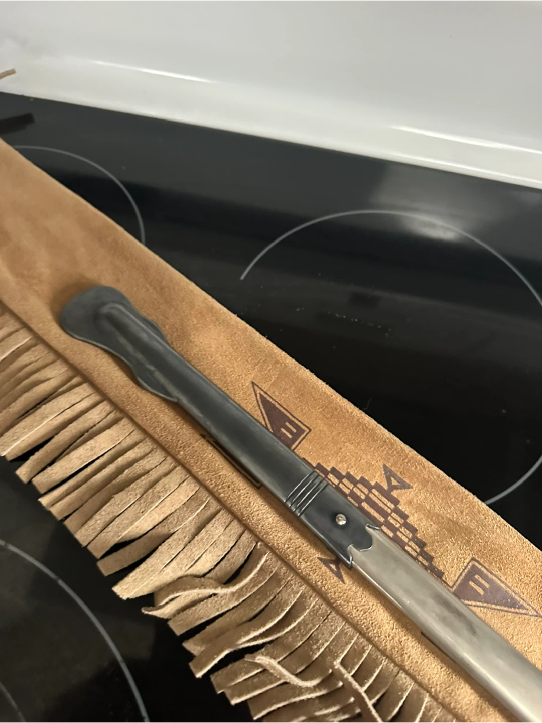 Decorative Sword with Suede Fringed Scabbard - photo 2