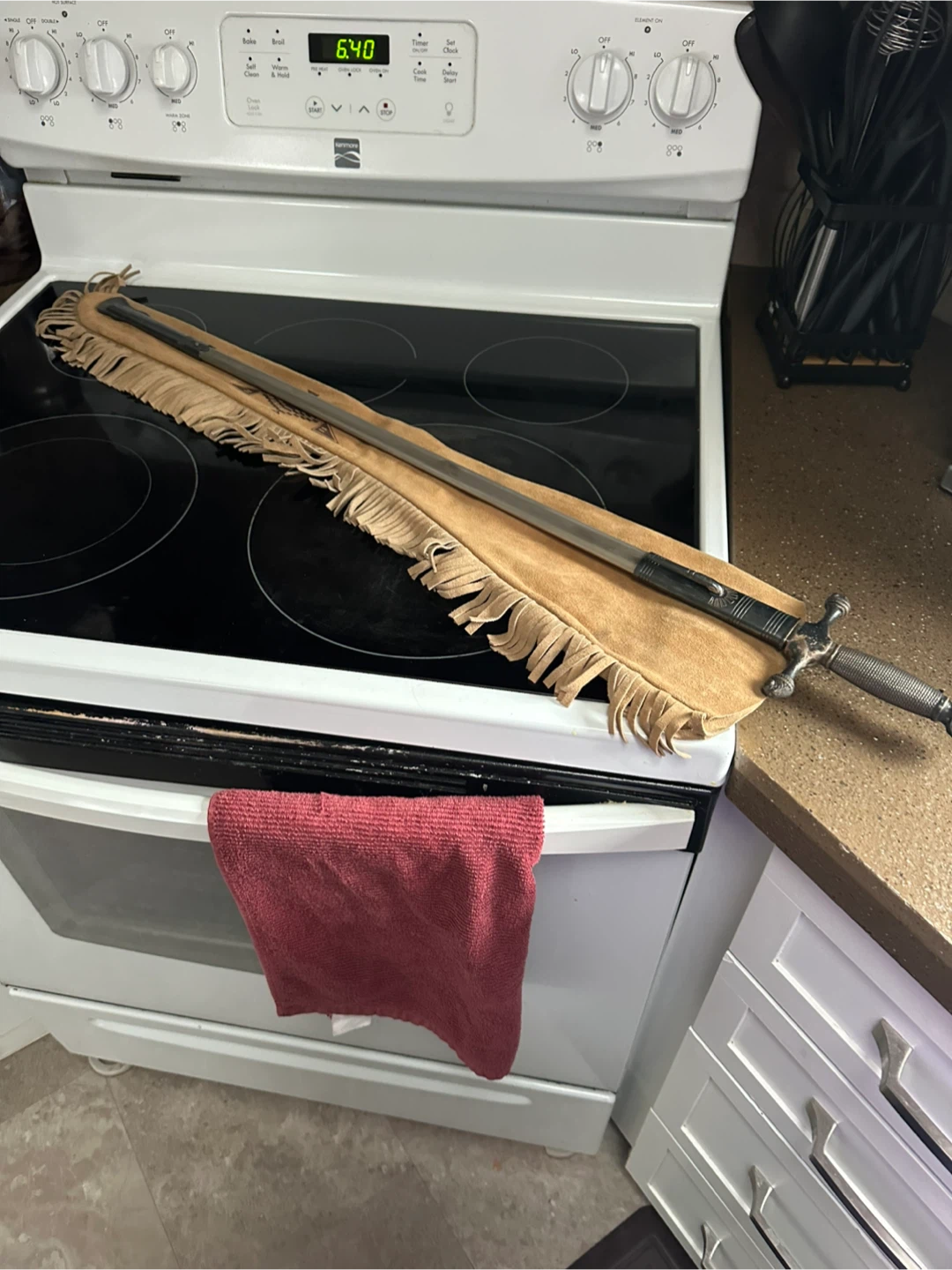 Decorative Sword with Suede Fringed Scabbard - photo 5