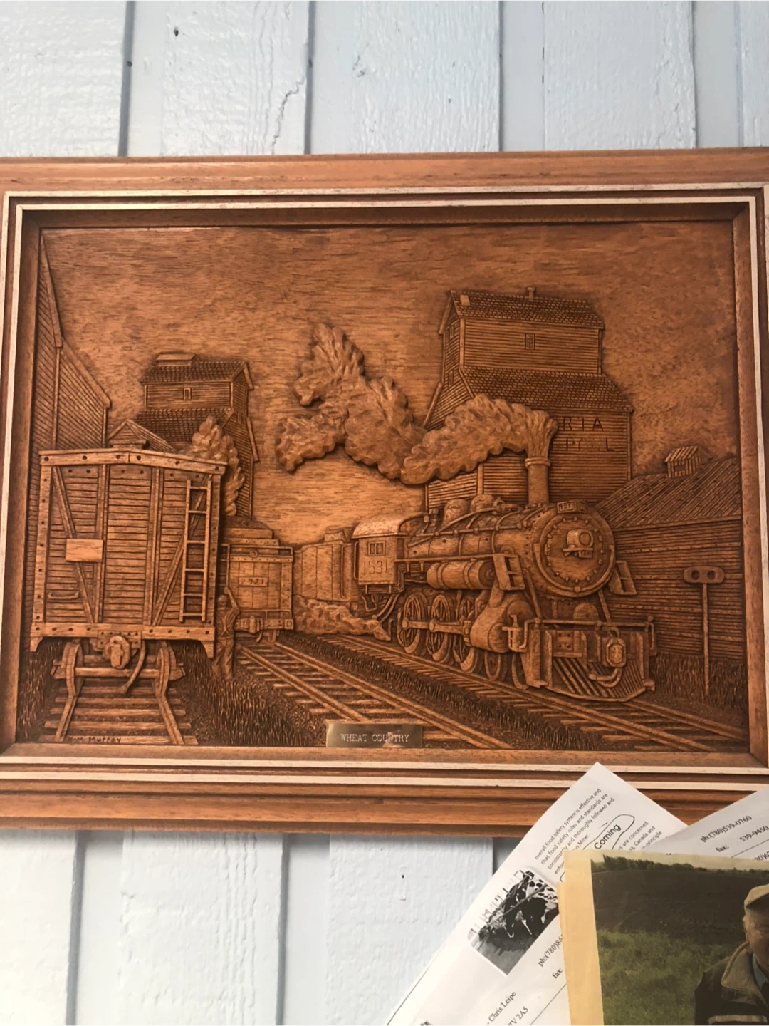 Creative Carvings "Wheat Country" Bas-Relief Wood Carving