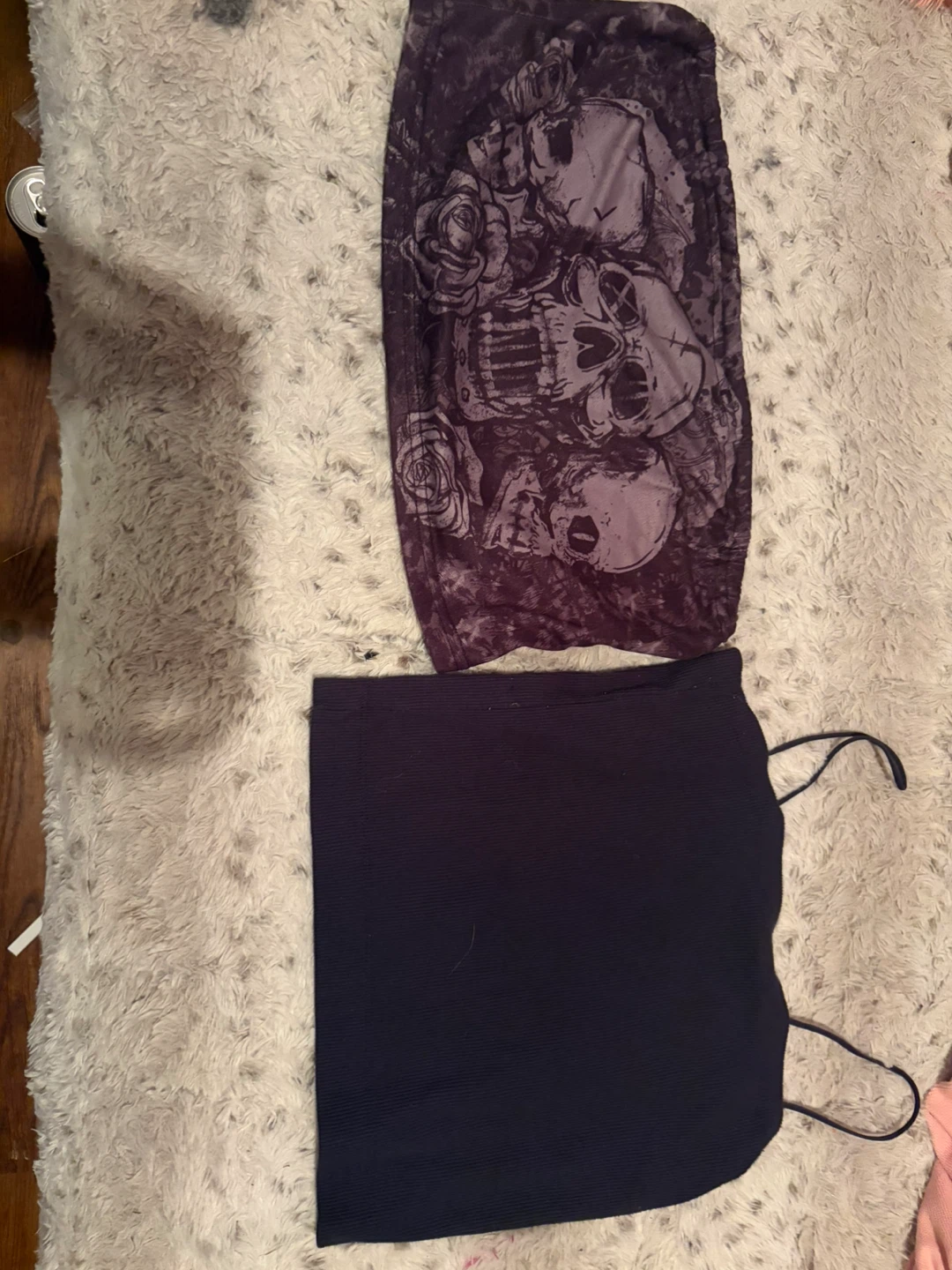 Goth Skull Print Tube Top & Black Camisole Bundle - photo 2
