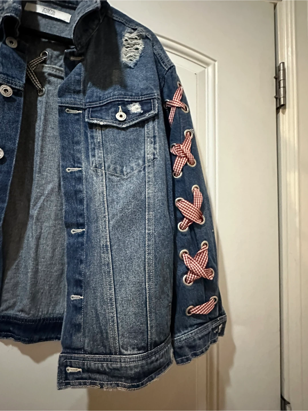 ZARA Z1975 Denim Jacket with Ribbon Detail - photo 2