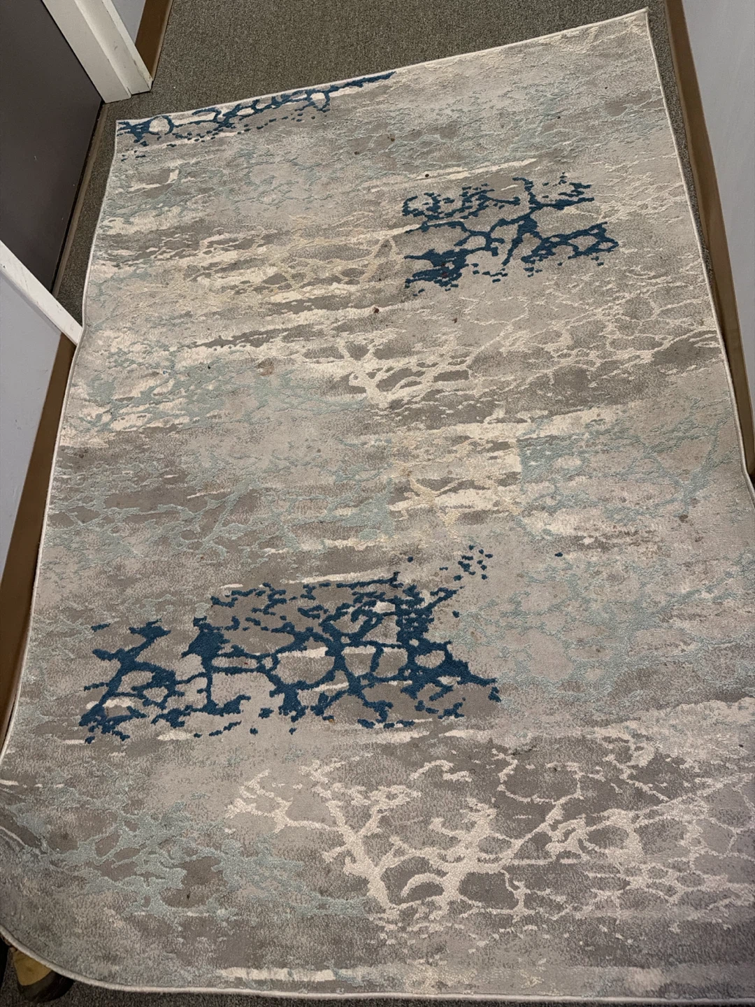 Abstract Area Rug - Grey, Blue, Cream - photo 2