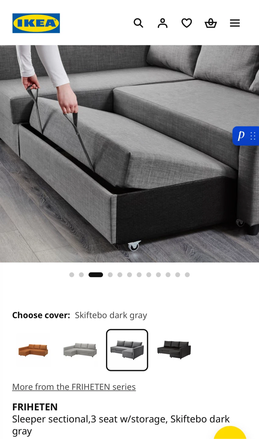 IKEA Friheten sleeper sectional