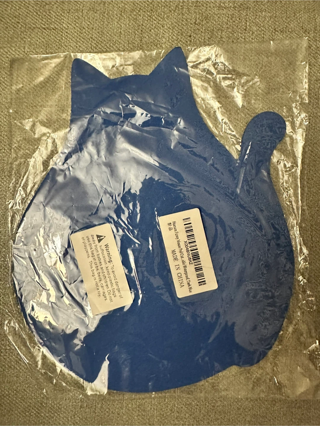 Funny Mouse Pad Cat Shape Dark Blue New