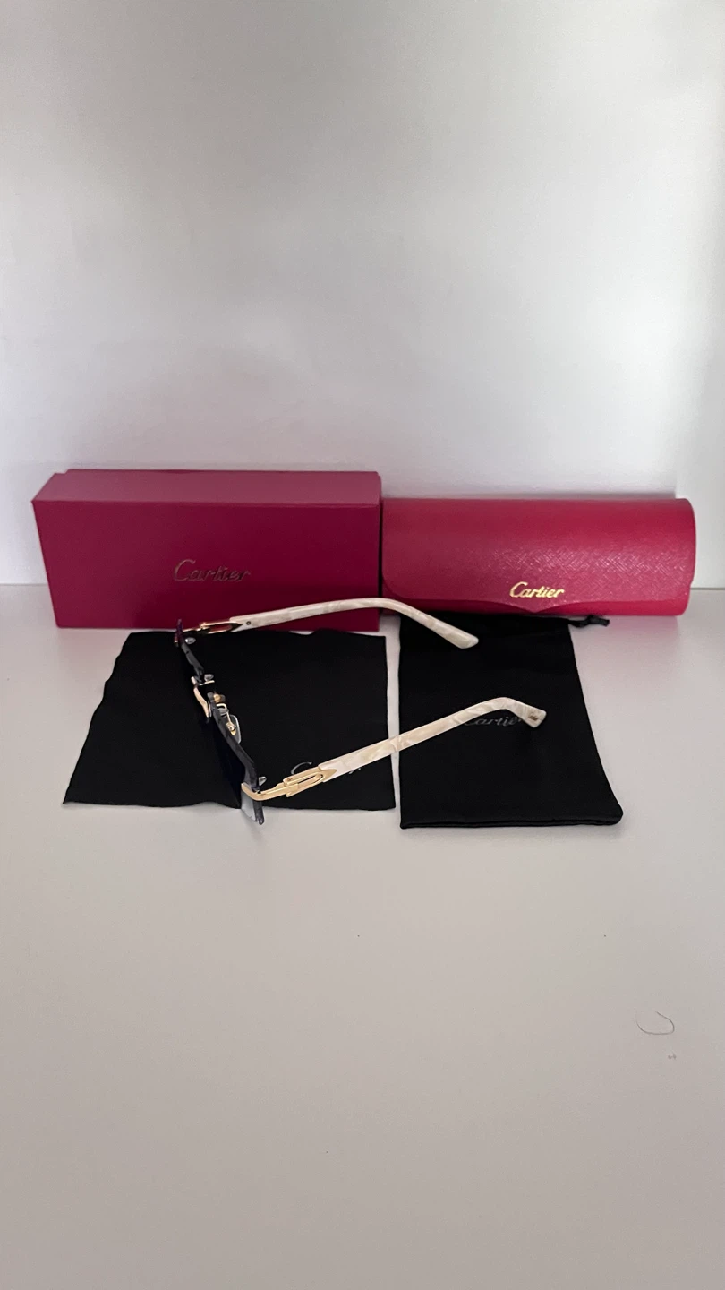 CARTIER Sunglasses (White Acetate / Gold) - photo 2