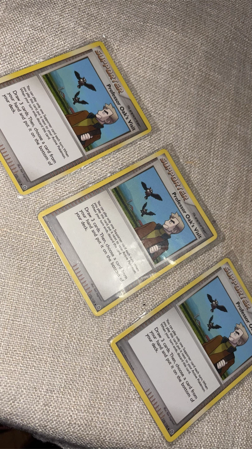 3 Professor Oak's Visit Pokemon Cards - photo 2