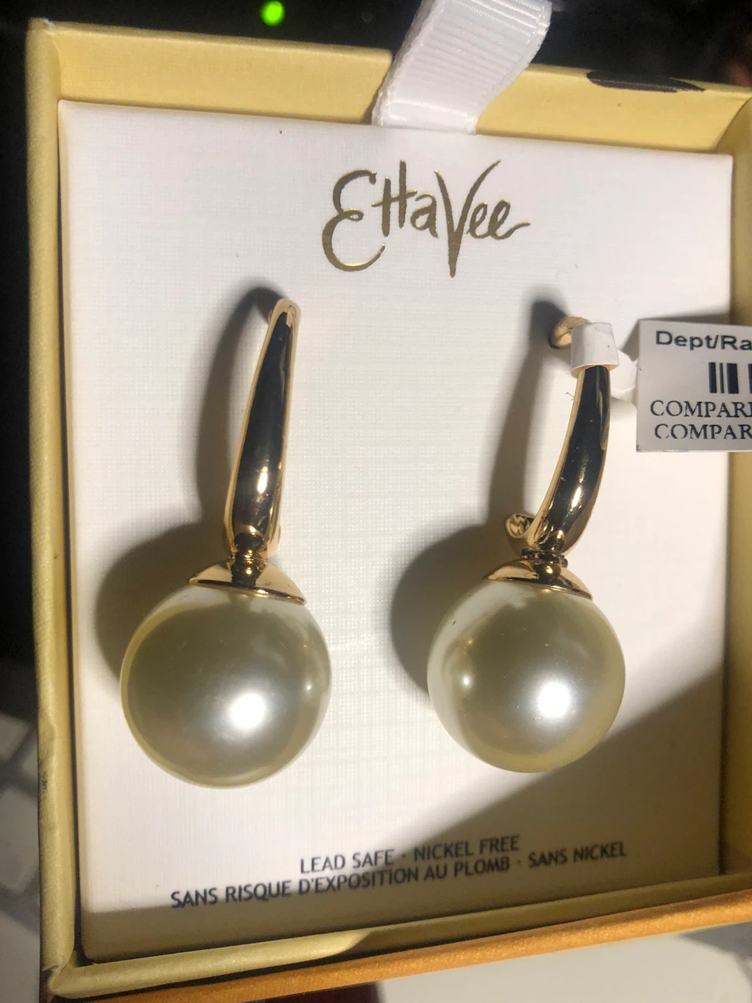 NEW EttaVee Pearl Drop Earrings - photo 2
