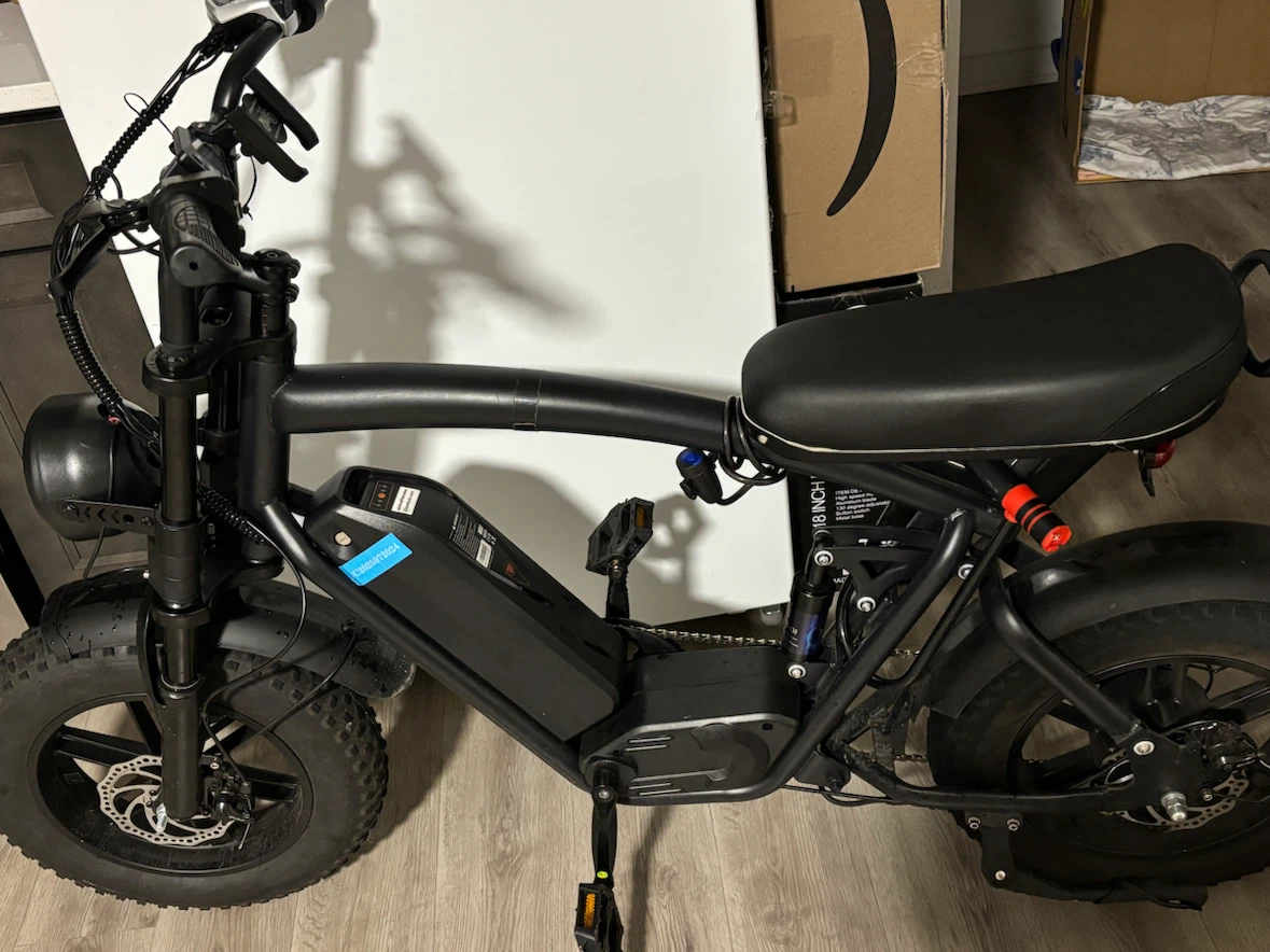Black Electric Fat Tire Bike