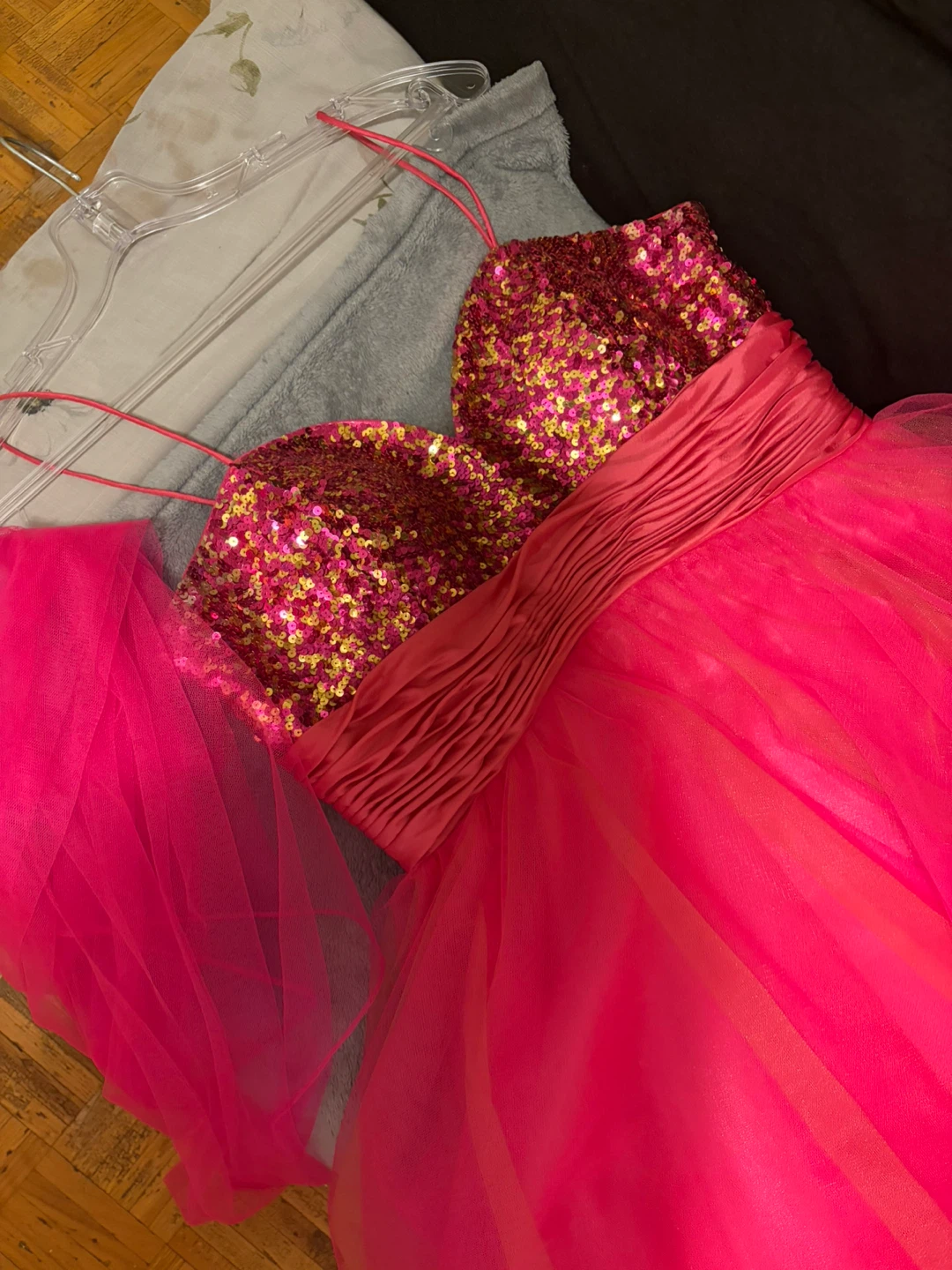 Let's Fashion Sequined Tulle Dress - Medium