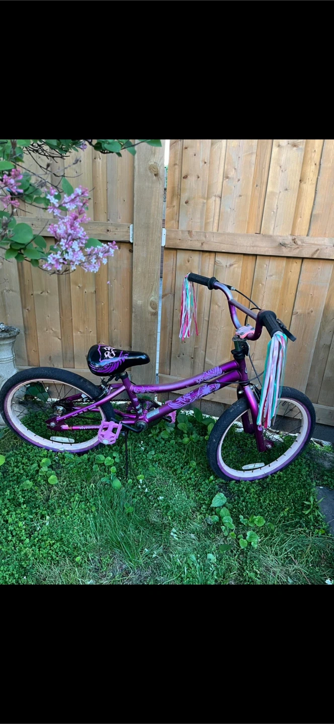 Supercycle Dreamweaver purple pink bicycle w colourful streamers