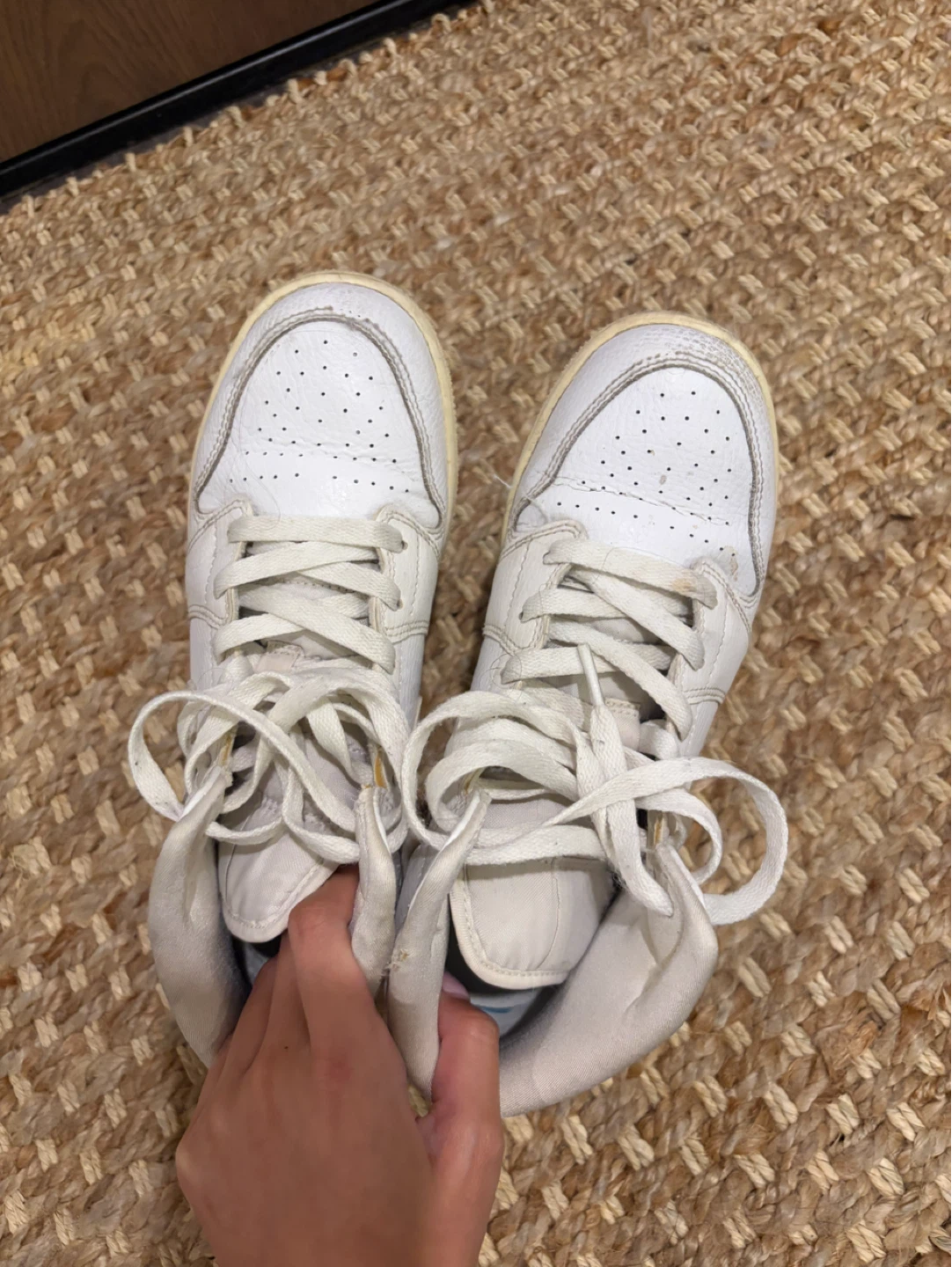 Nike Air Jordan 1 Mid White Sneakers - photo 2