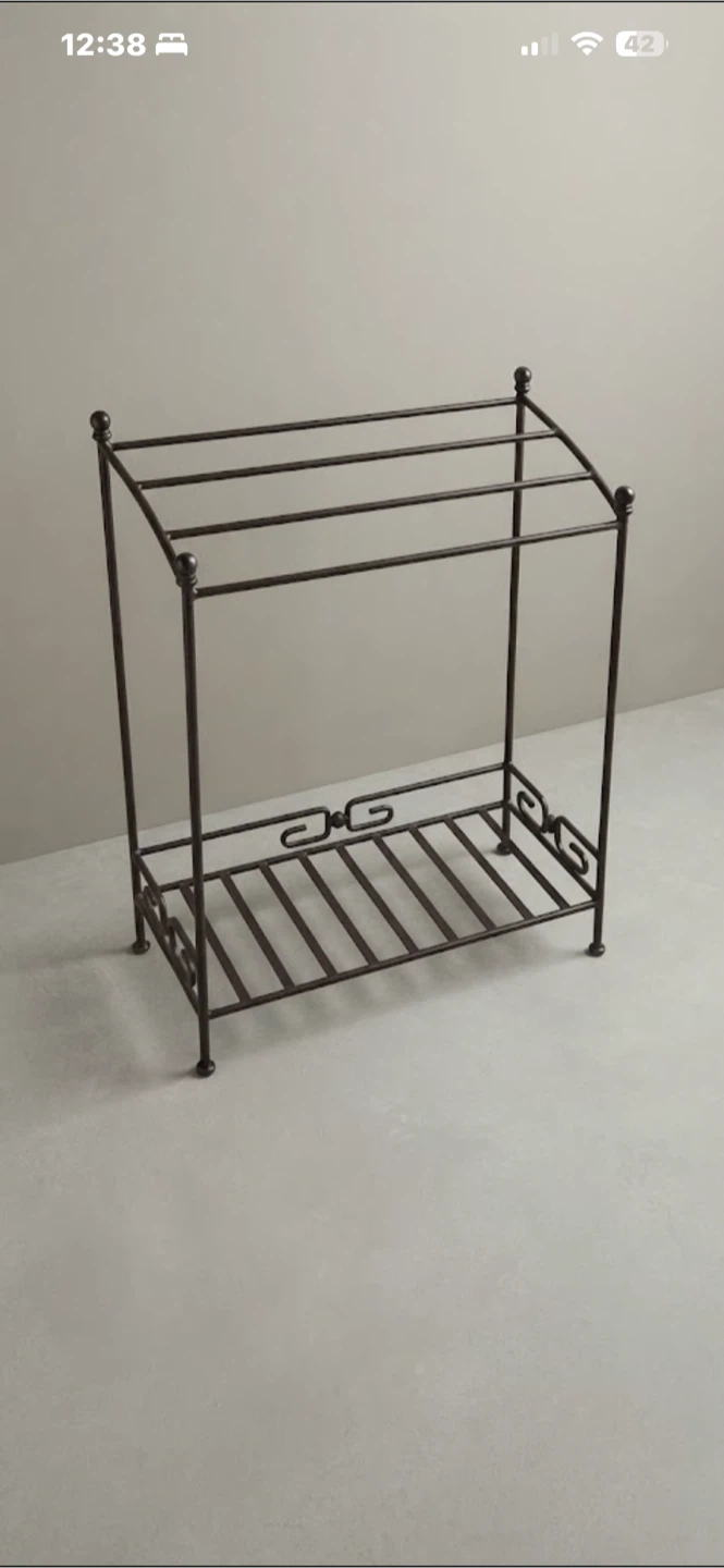 Hollywood Regency Iron Blanket Rack Collection + 3 Throws - photo 3