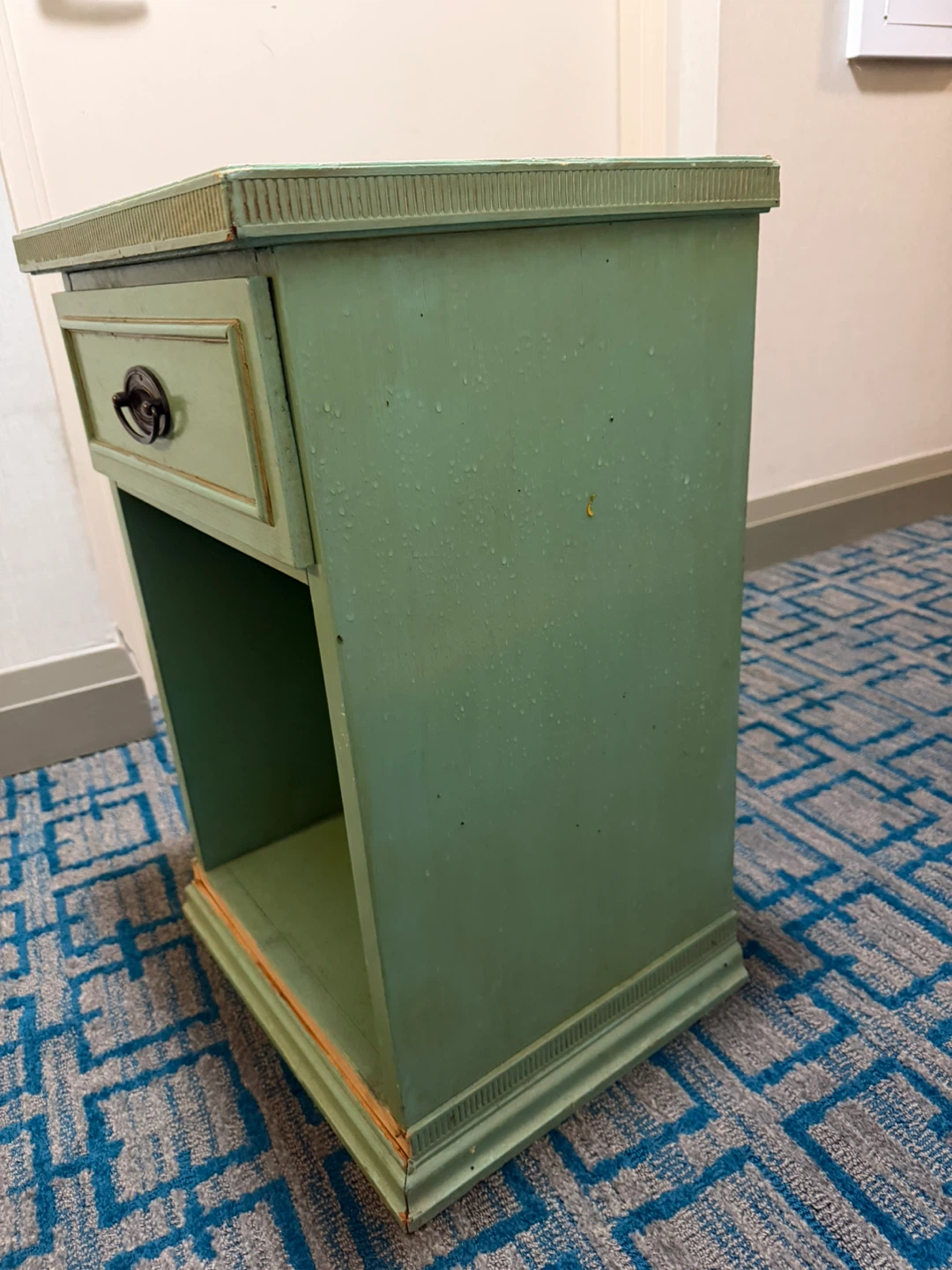Vintage Sage Green Nightstand / Side Table - photo 2