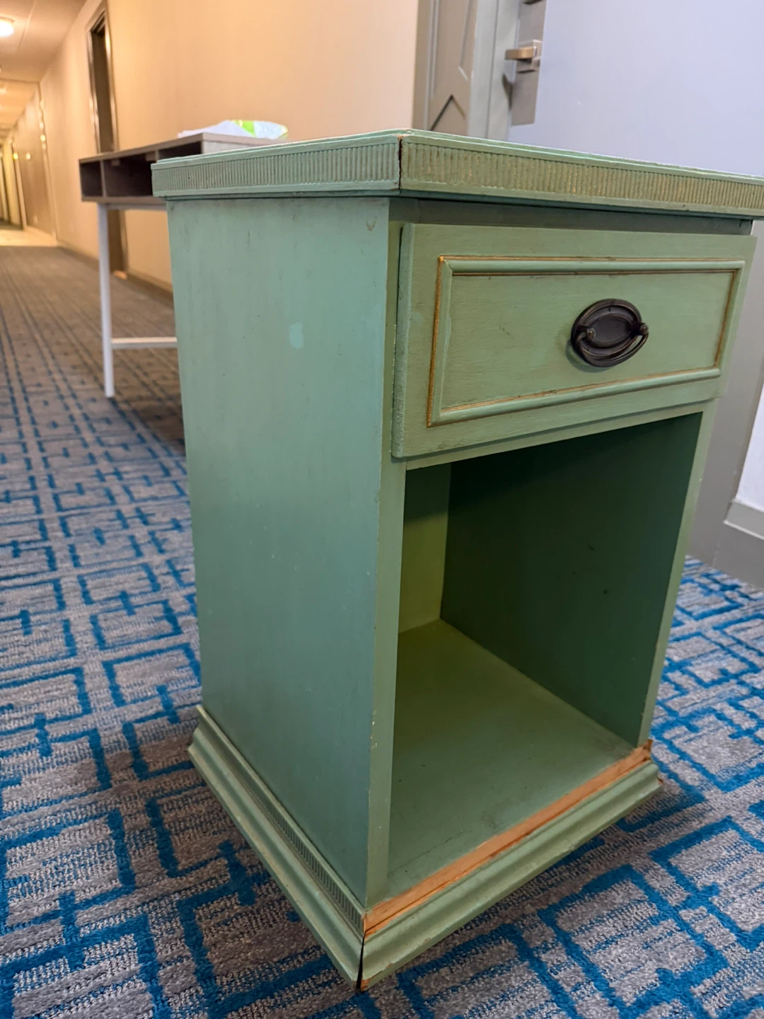 Vintage Sage Green Nightstand / Side Table - photo 3