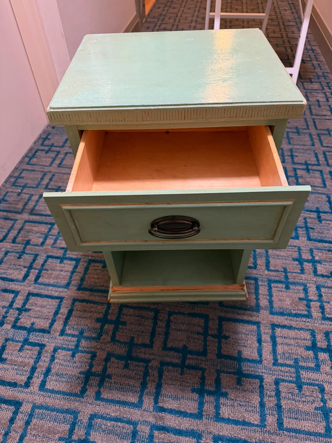 Vintage Sage Green Nightstand / Side Table - photo 4